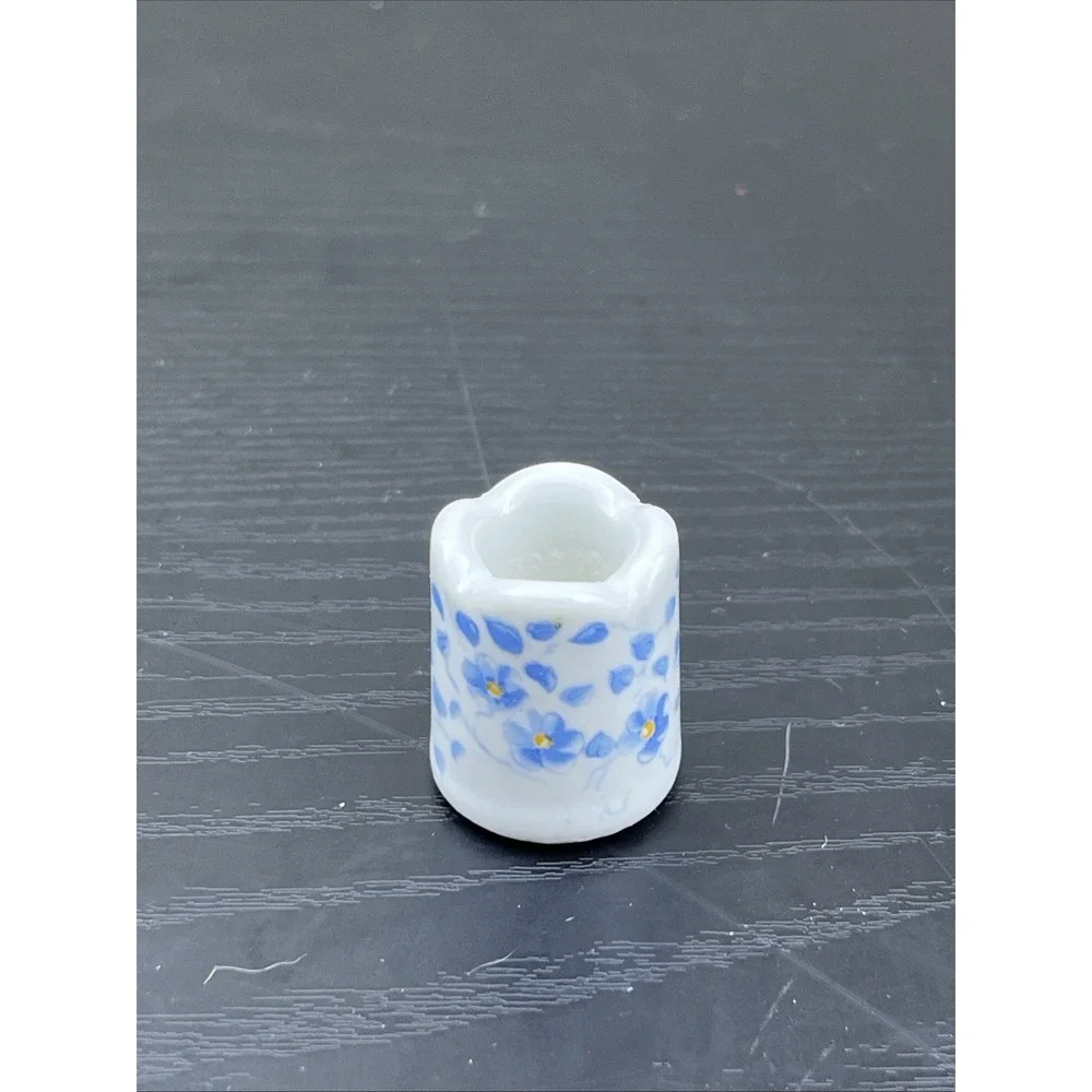 Vintage Miniature Blue Floral Vase‎ West Germany Funny Design Ceramic